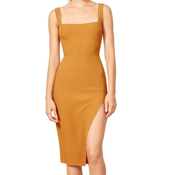 Reformation Christina square neck crepe Dress - Picture 1 of 8